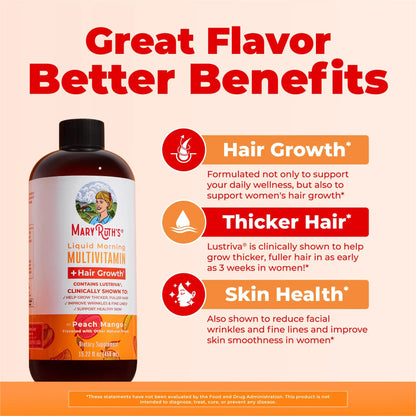 Liquid Morning Multivitamin + Hair Growth(30oz)